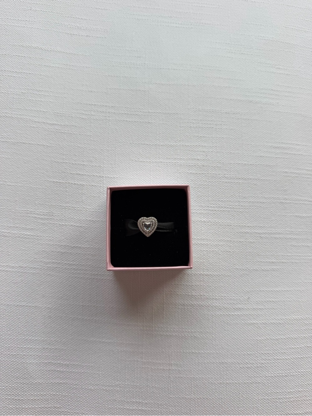 Pandora Silver Heart Brooch with Clear Crystals